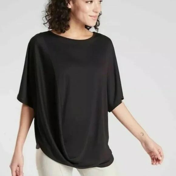Athleta Dolman Tee Relaxed Fit‎ Womens XS Black - Picture 1 of 9
